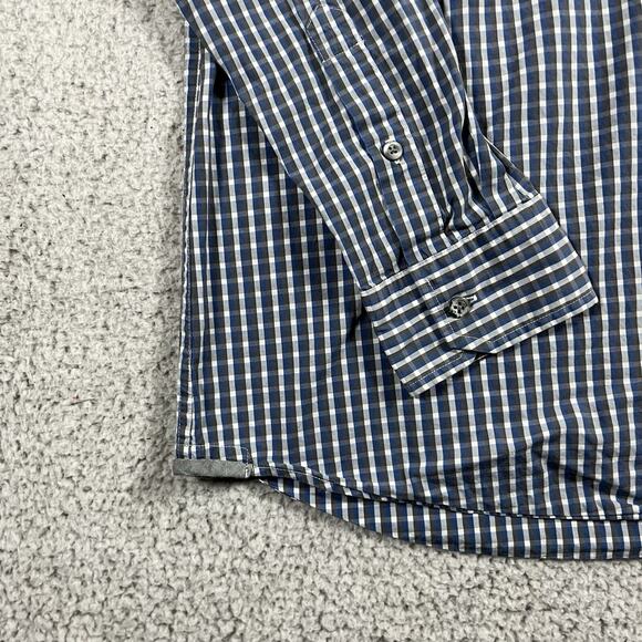 Ermenegildo Zegna Sport Shirt Men XL Blue Check Long Sleeve Button Down Slim Fit - Picture 5 of 16